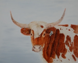 Watercolor cow painting